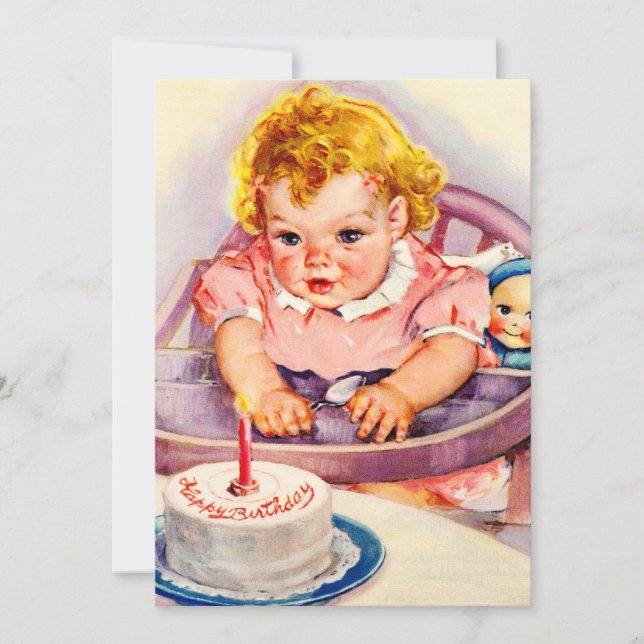 Vintage Happy Birthday Invitations (Front)