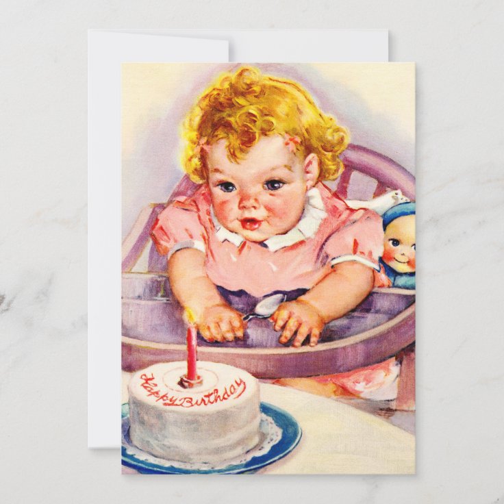 Vintage Happy Birthday Invitations | Zazzle