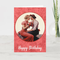 Vintage Happy Birthday Lesbian Couple