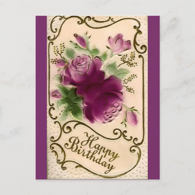 Vintage Happy Birthday Postcard (Front)