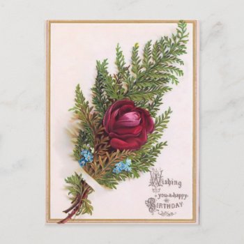 Vintage Happy Birthday Postcard by Vintage_Gifts at Zazzle