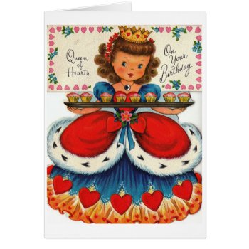 Vintage - Happy Birthday Queen Of Hearts  by AsTimeGoesBy at Zazzle