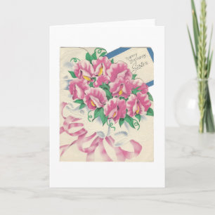 Vintage Happy Birthday Sister Bouquet Card