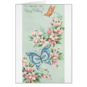 Vintage Happy Birthday With Butterflies (Front)