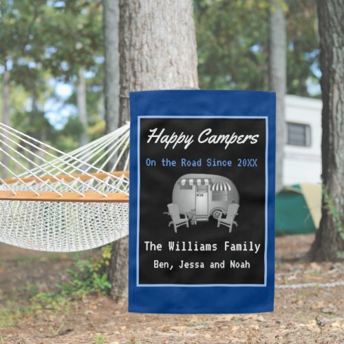 Vintage Happy Camper Family  Garden Flag