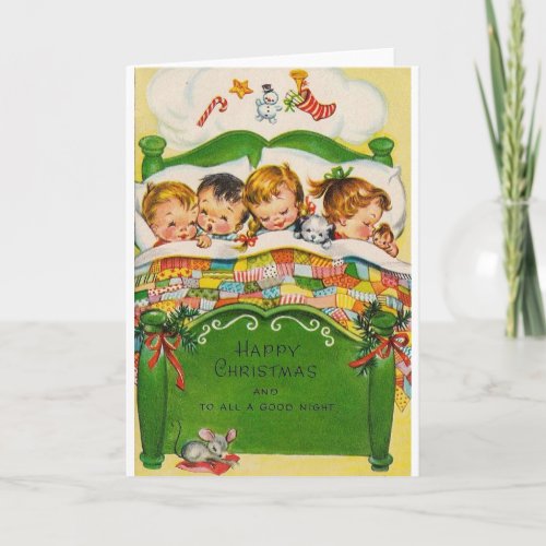 Vintage Happy Christmas Holiday Card