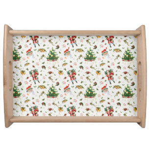 Vintage Happy Christmas Santa Serving Tray