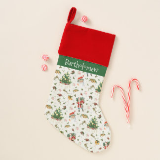 Vintage Happy Christmas Santa Stocking