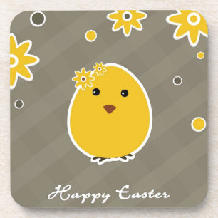 Vintage Happy Easter background Drink Coaster