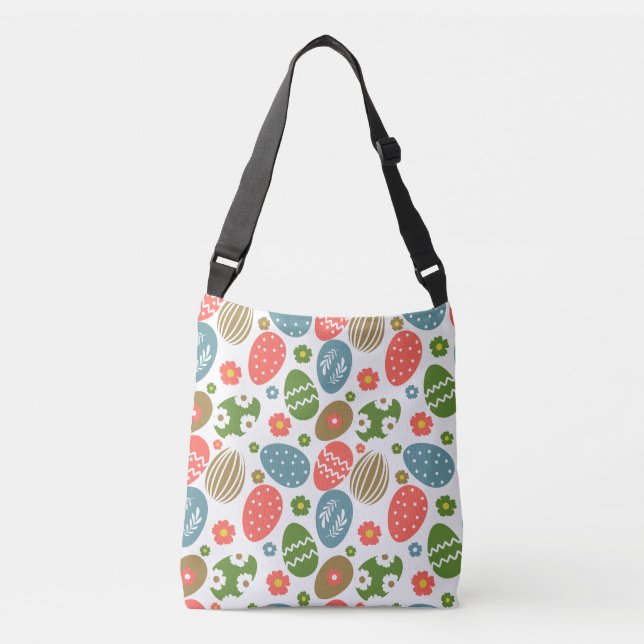 Vintage Happy Easter Blooms Crossbody Bag (Front)