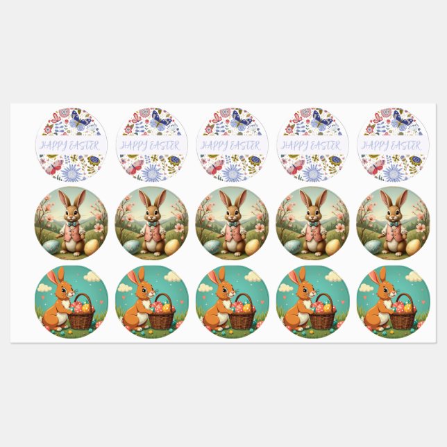 Vintage Happy Easter  Labels (Sheet)