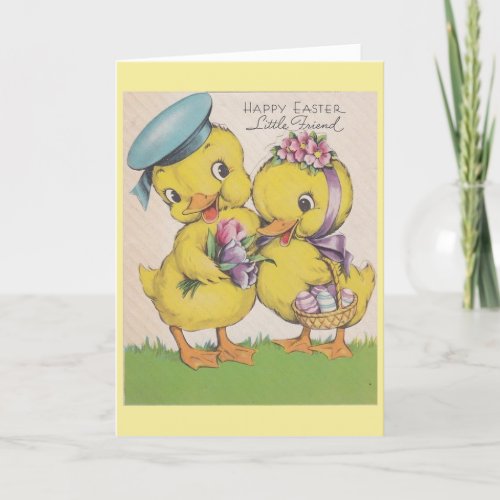 Vintage _ Happy Easter Little Friend Holiday Card