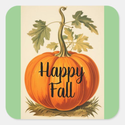 Vintage Happy Fall Pumpkin Sticker