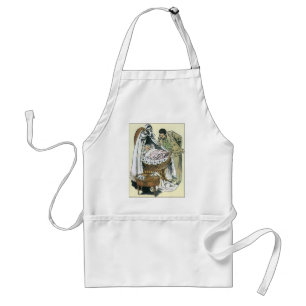 Vintage Happy Fathers Day, Victorian Baby Bassinet Adult Apron
