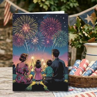 Vintage Happy Fourth of July with Custom Message Card
