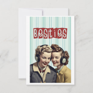 Vintage Happy Galentine’s Day Bestie Card
