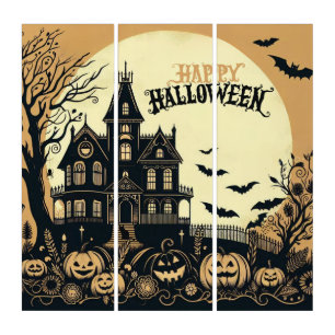 Vintage happy Halloween art