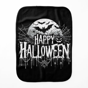 Vintage happy Halloween art Baby Burp Cloth