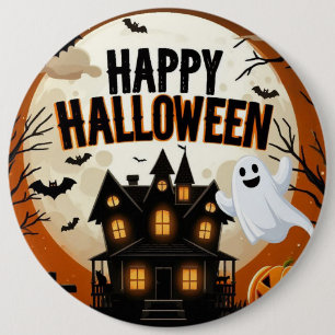 Vintage happy Halloween art Button