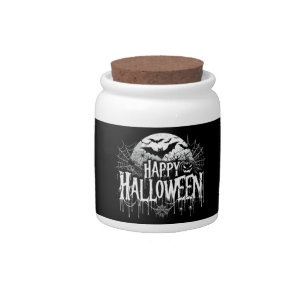 Vintage happy Halloween art Candy Jar