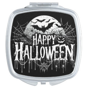 Vintage happy Halloween art Compact Mirror
