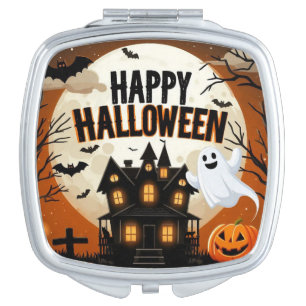 Vintage happy Halloween art Compact Mirror