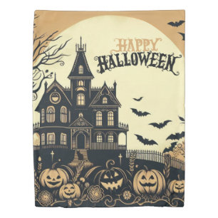 Vintage happy Halloween art Duvet Cover