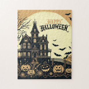 Vintage happy Halloween art Jigsaw Puzzle