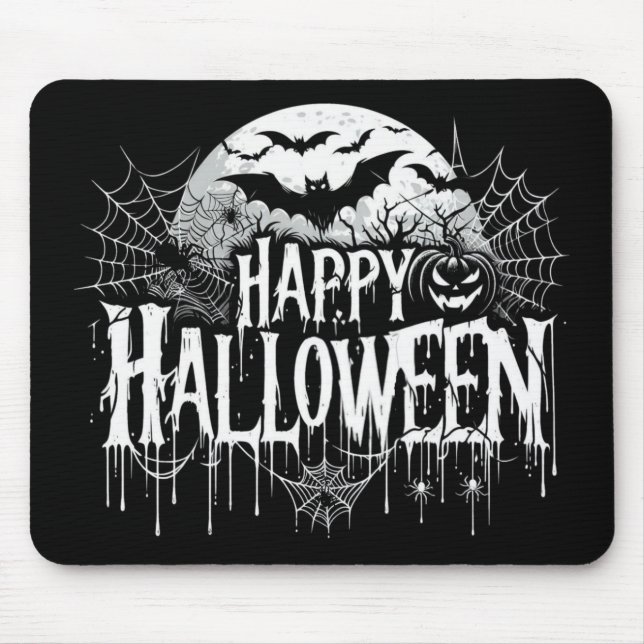 Vintage happy Halloween art Mouse Pad (Front)