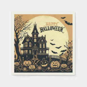 Vintage happy Halloween art Napkins