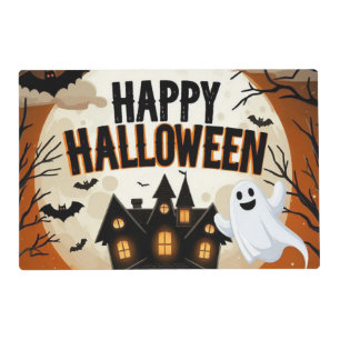 Vintage happy Halloween art Placemat