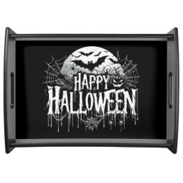 Vintage happy Halloween art Serving Tray