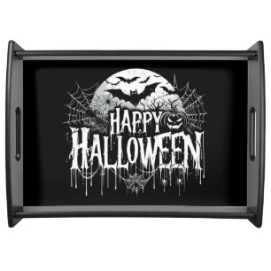 Vintage happy Halloween art Serving Tray