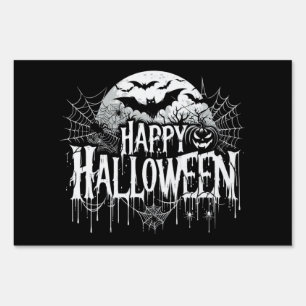 Vintage happy Halloween art Sign