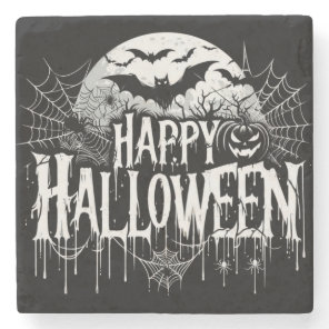 Vintage happy Halloween art Stone Coaster
