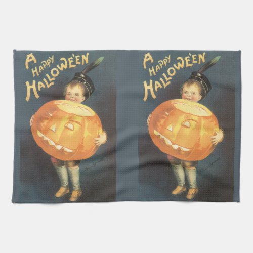 Vintage Happy Halloween by Ellen Clapsaddle Kitchen Towel