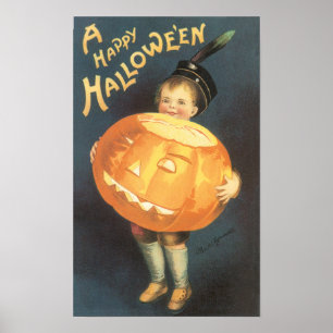 Vintage Happy Halloween by Ellen Clapsaddle Poster