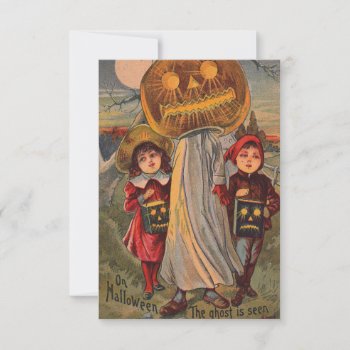 Vintage Happy Halloween Children Response Card by mrcountscary at Zazzle