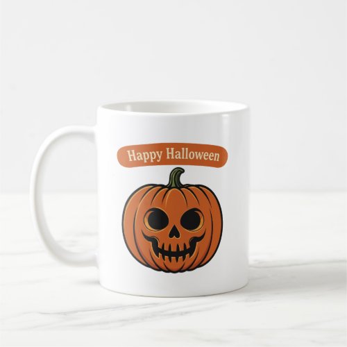 Vintage Happy Halloween Jack-o'-Lantern Pumpkin Coffee Mug