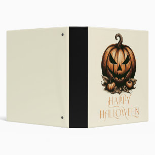 Vintage happy Halloween pumpkin 3 Ring Binder