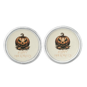 Vintage happy Halloween pumpkin Cufflinks