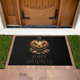 Vintage happy Halloween pumpkin Doormat