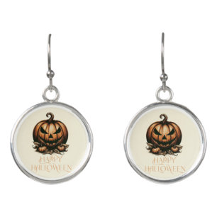 Vintage happy Halloween pumpkin Earrings