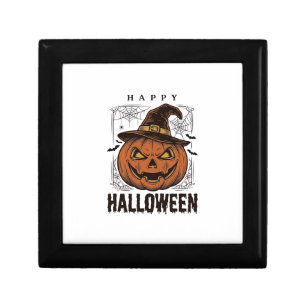 Vintage Happy Halloween Pumpkin Engraving Design_1 Gift Box