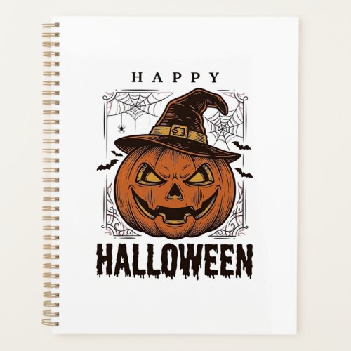 Vintage Happy Halloween Pumpkin Engraving Design_1 Planner