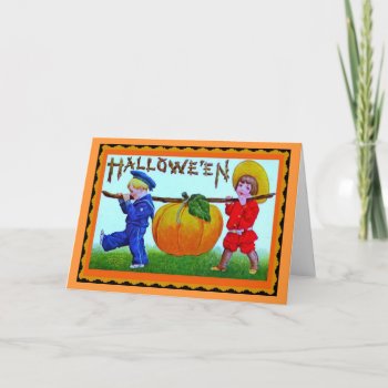Vintage Happy Halloween Pumpkin - Halloween Card by ForEverProud at Zazzle