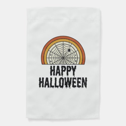Vintage Happy Halloween Spider Web Vector Design_1 Garden Flag