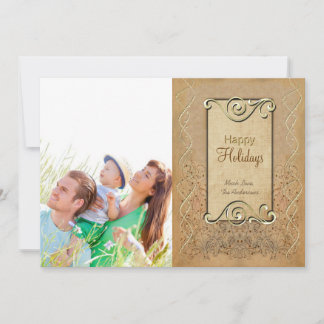 Vintage Happy Holidays Family Photo Card