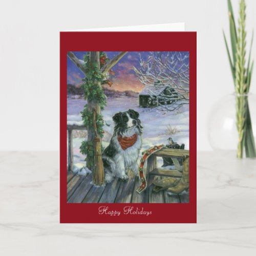 Vintage Happy Holidays Holiday Card