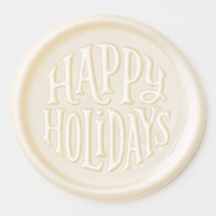 Vintage Happy Holidays Wax Seal Sticker